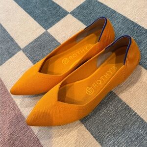 Rothy's Vibrant Marigold Yellow Pointed Flats